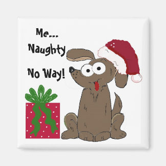 Imã Desenho Animado de Natal Humorístico do Cachorro T