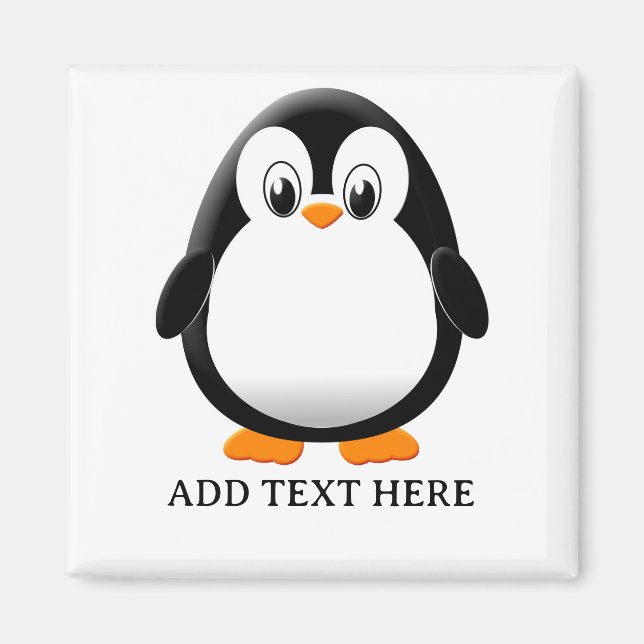 Imã Desenho Animado de Pinguim Fofo Personalizado (Frente)