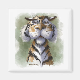 Imã Desenho Animado de Tigre Irritado