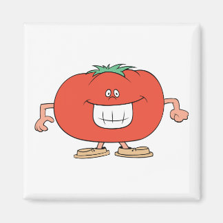Imã desenho animado de tomate bobo feliz