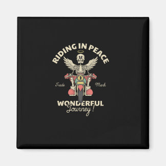 Imã desenho animado emblema de um anjo crânio numa mot