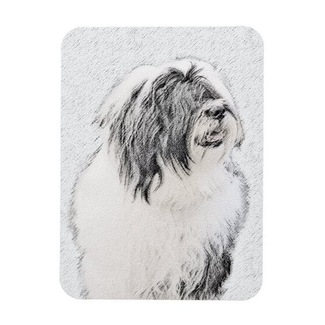 Ímã Desenho Collie Com Carapaça - Arte Cachorra Origin (Vertical)
