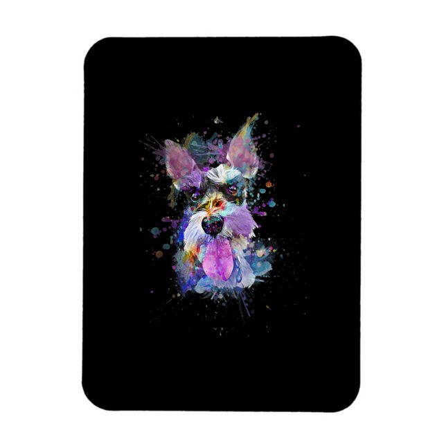 Ímã Desenho Colorido do Cão Schnauzer - Mulheres - Pes (Vertical)