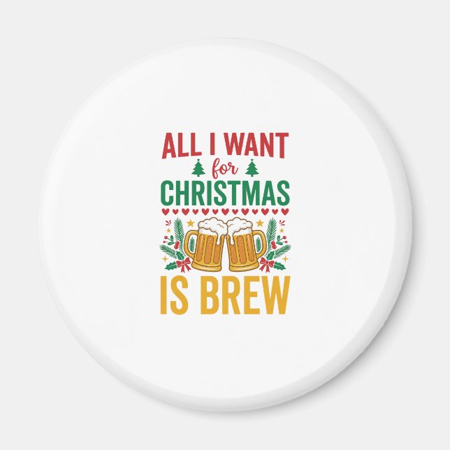 Imã Desenho da Bebida de Férias Christmas Brew (Frente)