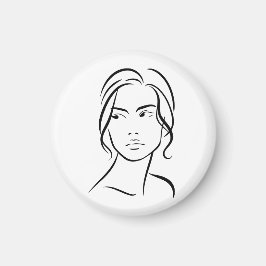 Imã Desenho da face de uma mulher de linha 4