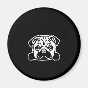 Imã Desenho Da Face Do Cachorro Amantes Pug