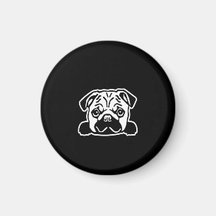 Imã Desenho Da Face Do Cachorro Amantes Pug