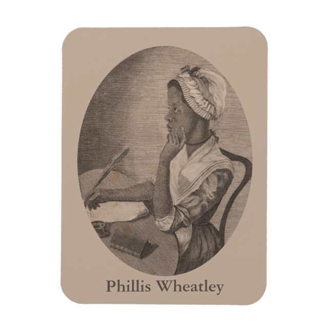 Ímã Desenho da Vintagem do Poeta Phillis Wheatley (Vertical)