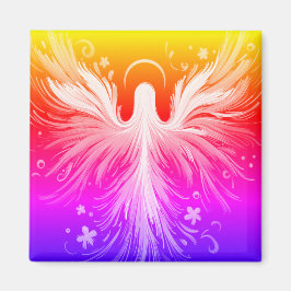 Imã Desenho de Anjo Colorido Brilhante em uma Chaveiro