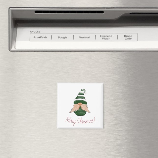 Imã Desenho de aquarelas Gnomo de Natal (In Situ (Dishwasher))