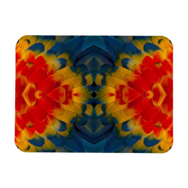 Ímã desenho de Arara-Vermelha caleidoscópio (Horizontal)