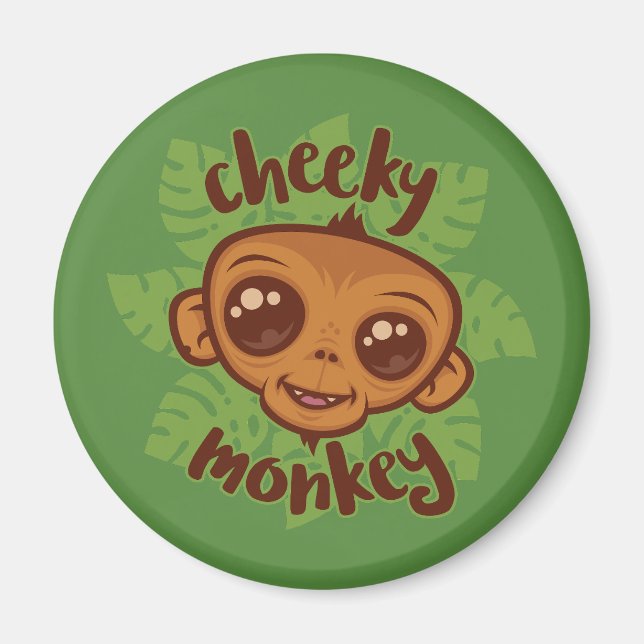 Imã Desenho De Cartoon De Macaco Cheiroso (Frente)