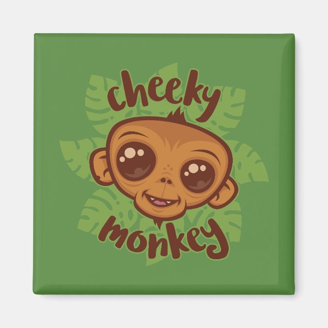 Imã Desenho De Cartoon De Macaco Cheiroso (Frente)