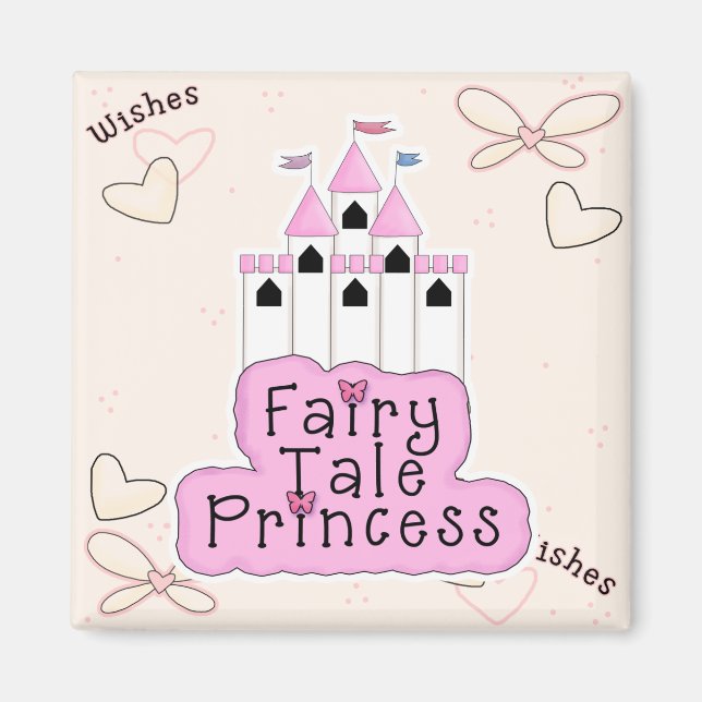 Imã Desenho de Castelo de Princesa de Conto de Fadas (Frente)