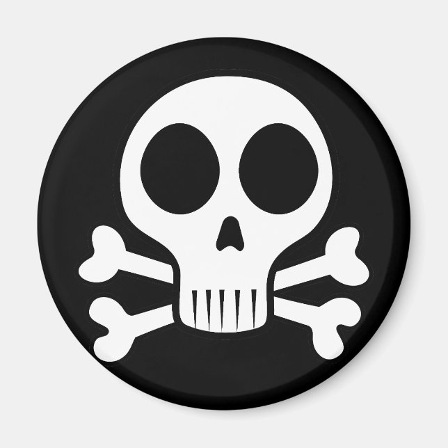 Imã Desenho de Caveira Pirata (Frente)