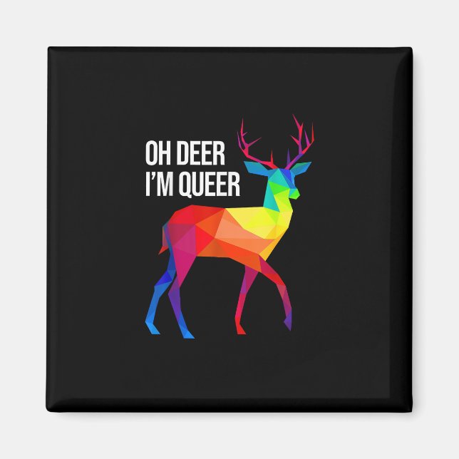 Imã Desenho de Celebração do Orgulho LGBT 'Oh Deer Que (Frente)
