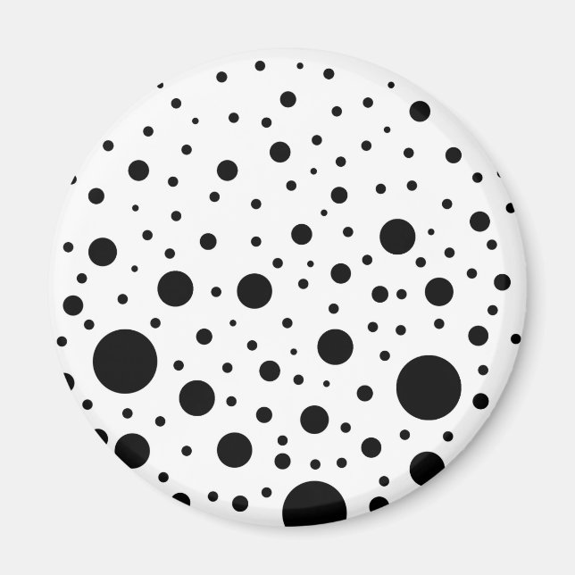 Imã Desenho de Círculo Preto e Branco (Frente)
