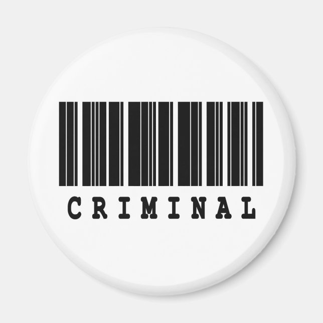 Imã desenho de código de barras criminoso (Frente)