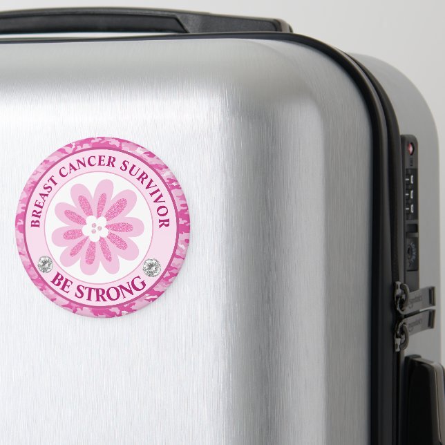Imã Desenho de Conscientização da Flor Rosa Forte (In Situ (Luggage))