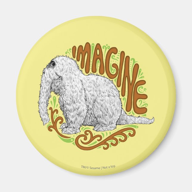 Imã Desenho de Desenho do Snuffleupagus B&W (Frente)