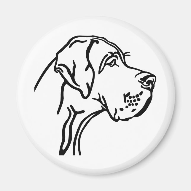 Imã desenho de Dogue Alemão (Frente)