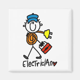 Imã Desenho de eletricista em palitinhos