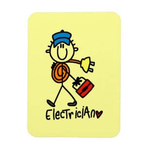 Ímã Desenho de eletricista em palitinhos