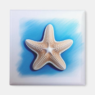 Imã Desenho de Estrela-do-Mar com Giz de Cera