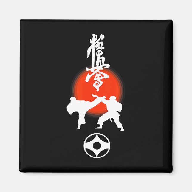 Imã Desenho de fã de Karate Kyokushin Kumite (Frente)