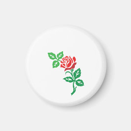 Imã Desenho de Flor de Rosa Vermelha – Beleza Floral C