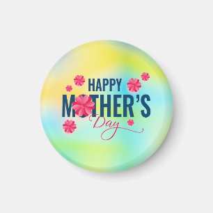 Imã Desenho de Flores do Dia das Mães Feliz