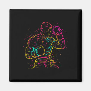 Imã Desenho de garoto de kickboxing com visual dos ano