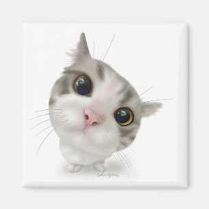 Imã Desenho de gatinho malhado fofo