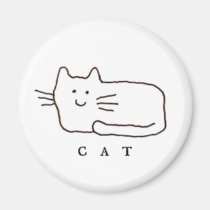 Imã Desenho de gato de desenho animado em linha