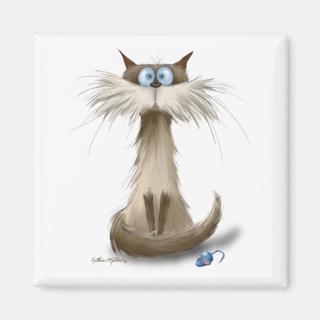 Imã Desenho de Gato Siames (Frente)