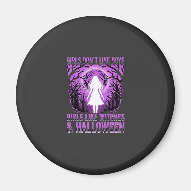Imã Desenho de Halloween para Meninas que Gostam de Br (Frente)