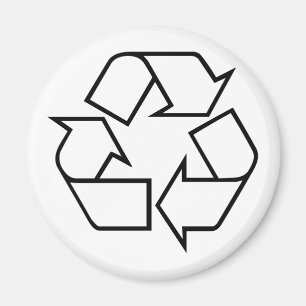 Imã Desenho de Linha Preto e Branco Reciclagem