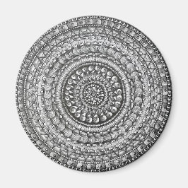 Imã Desenho de Mandala de Arte Original a Lápis
