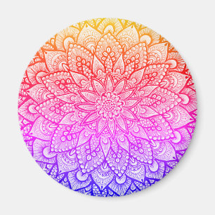 Imã Desenho de Mandala Multicolorido Arte Original
