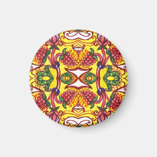 Imã Desenho De Mão: Elegância Ornamental Floral.