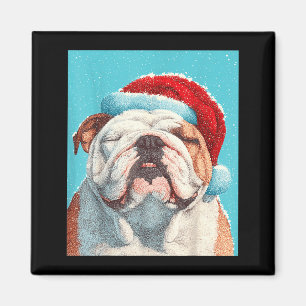 Imã Desenho de Natal Bulldog
