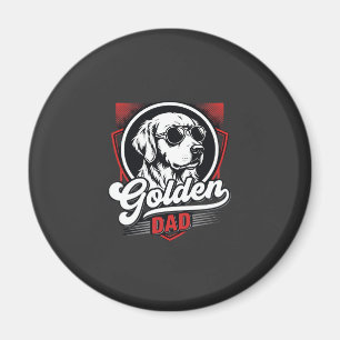 Imã Desenho de Óculos de Sol Golden Dad Golden Retriev
