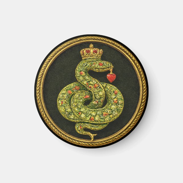Imã Desenho de serpente Tudor Elizabethano com rubi or (Frente)