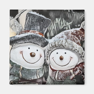 Imã Desenho de Snowman e de Snow