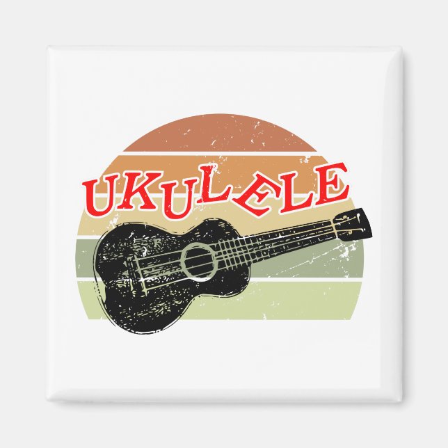 Imã Desenho Distinto Ukulele, Ultramarino (Frente)