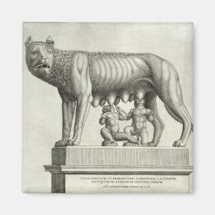 Imã Desenho do bronze de Etruscan do suc do ela-lobo