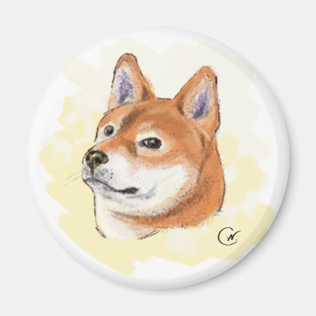 Imã Desenho do Cachorro Shiba Inu (Frente)