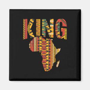Imã Desenho do Mapa do Rei Africano Kente Orgulho Negr