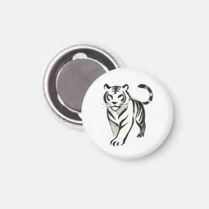 Imã Desenho do Tigre Andando - Design do Magnete de Ti