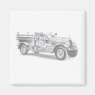 Imã desenho do vintage Firecaminhão